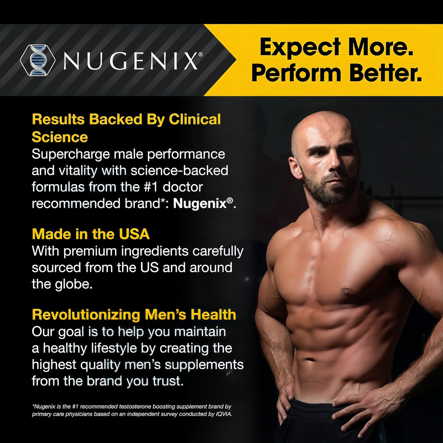 Nugenix Total-T, Free and Total Testosterone Booster Supplement for Men, 90 Count